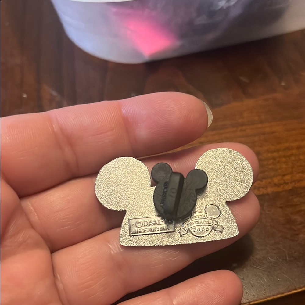 Mickey Mouse Black and Silver Hat Pin - Picture 2 of 2